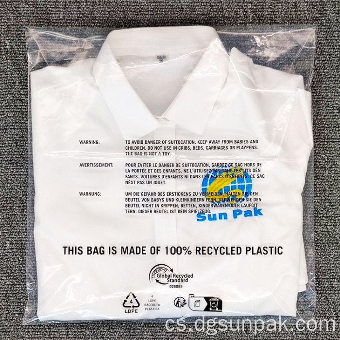 uzavírací obaly Recyklované polyetylenové sáčky s celosvětovým standardem